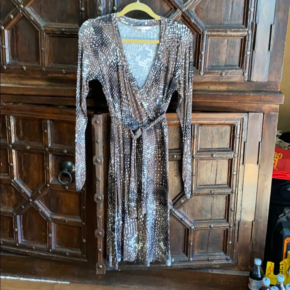 Cabi faux wrap dress with belt M